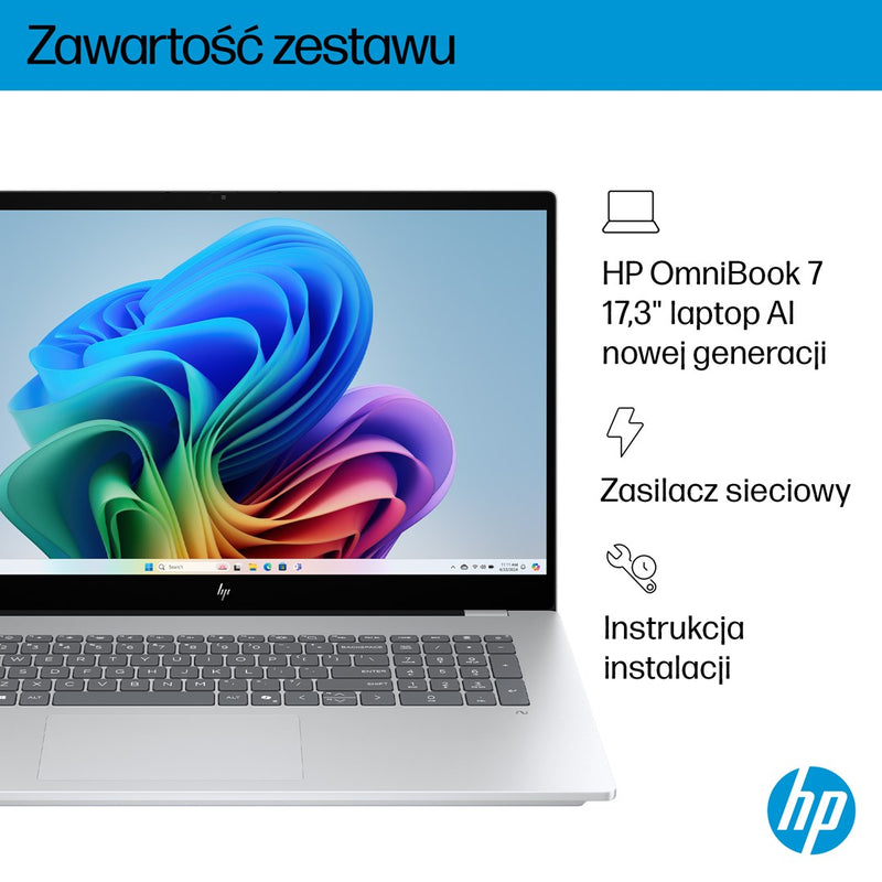 HP OmniBook 7 Next Gen AI 17-DC0073CL Copilot+ PC Intel Core Ultra 7 258V Laptop 43,9 cm (17.3") Full HD Touchscreen 32 GB LPDDR5x-SDRAM 1 TB SSD NVID