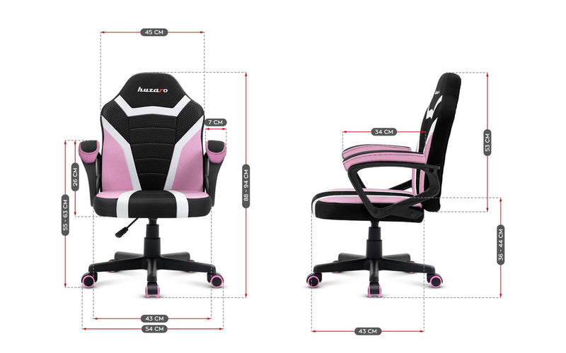 Gaming Stuhl für Kinder Huzaro Ranger 1.0 Rosa Mesh