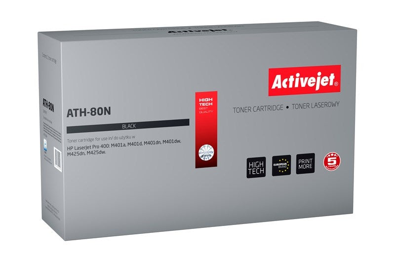 Activejet ATH-80N Toner (replacement for HP 80A CF280A; Supreme; 3500 pages; black)