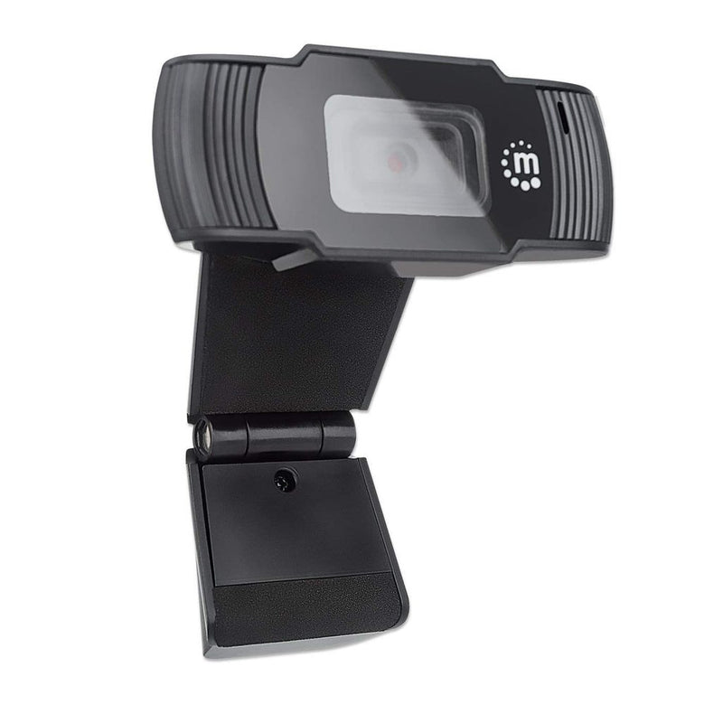 Manhattan USB Webcam, Two Megapixels (Clearance Pricing), 1080p Full HD, USB-A, Integrated Microphone, Adjustable Clip Base, 30 frame per second, Blac