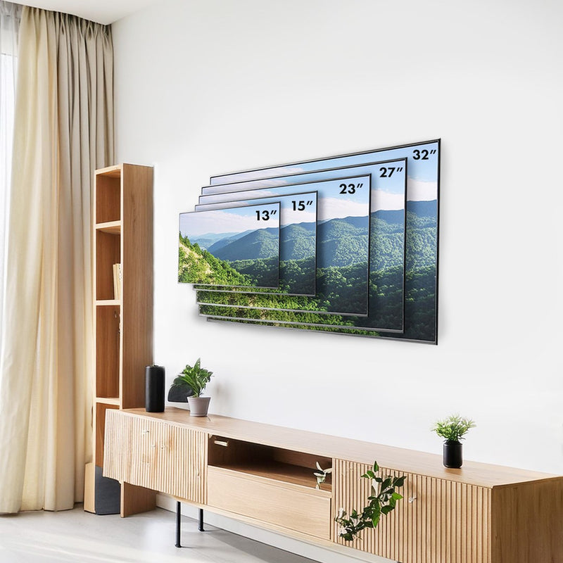 Maclean MC-417 Full Motion TV Monitor Wall Mount 13-32" 30kg max. VESA 100x100 Black Powder Coated Universal Holder Bracket Adjustable Wall Distance R