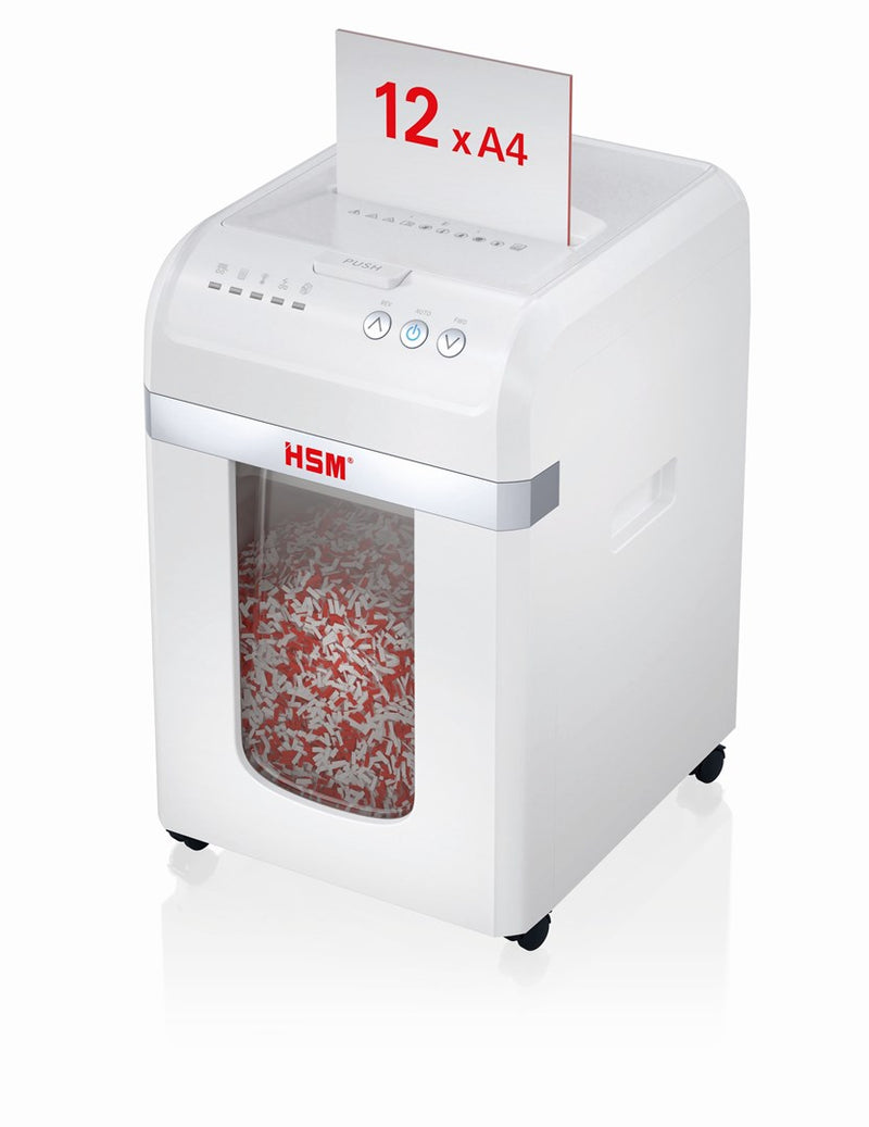 HSM Autofeed X300 paper shredder with automatic feeder, 30 L, P4, 4 x 12 mm