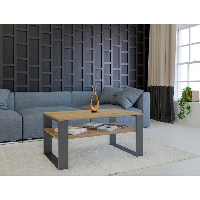 MODERN 1P ARTISAN COFFEE TABLE WITH ANTHRACITE LEG