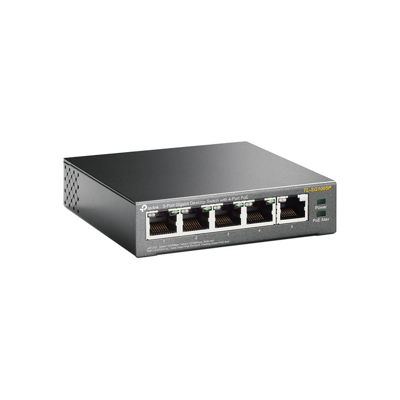 TP-Link TL-SG1005P - Switch - unmanaged - 4 x 10/100/1000 (PoE) + 1 x 10/100/1000 - desktop - PoE (56 W)