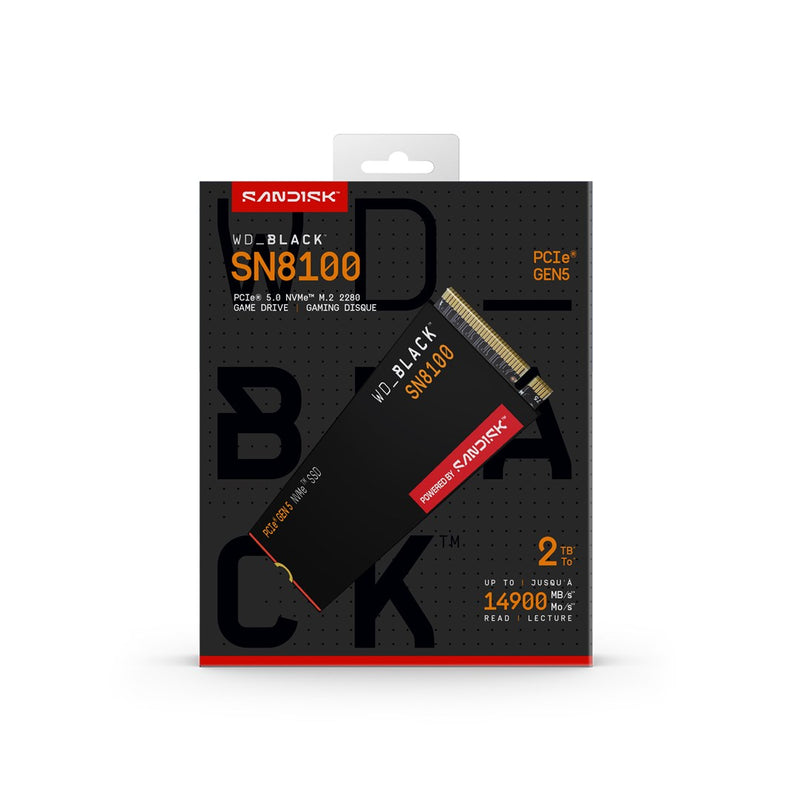WD_BLACK SN8100 WDS200T1X0M-00CMT0 - SSD - encrypted - 2 TB - internal - M.2 2280 - PCI Express 5.0 x4 (NVMe) - TCG Opal Encryption 2.02