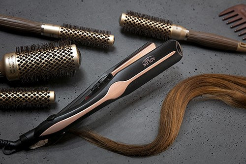 Adler AD 2318 hair styling tool Straightening iron Warm Black, Coral 120 W