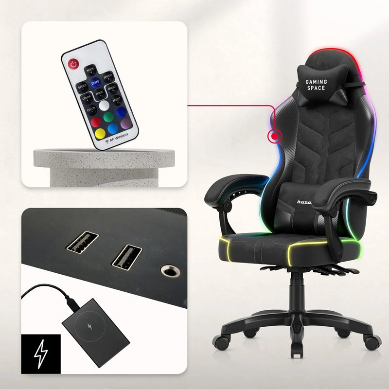 Huzaro Force 2.7 RGB Black Gaming Chair