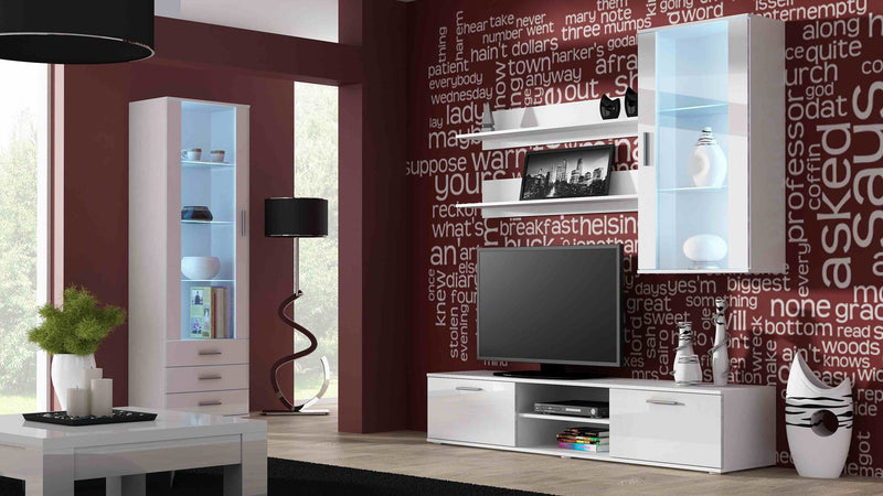 Cama hanging display cabinet SOHO white/white gloss
