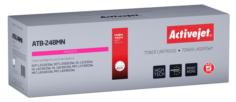 Activejet ATB-248MN Toner für Brother-Drucker; Ersatz für Brother TN248M; Supreme; 1000 Seiten; Violett)