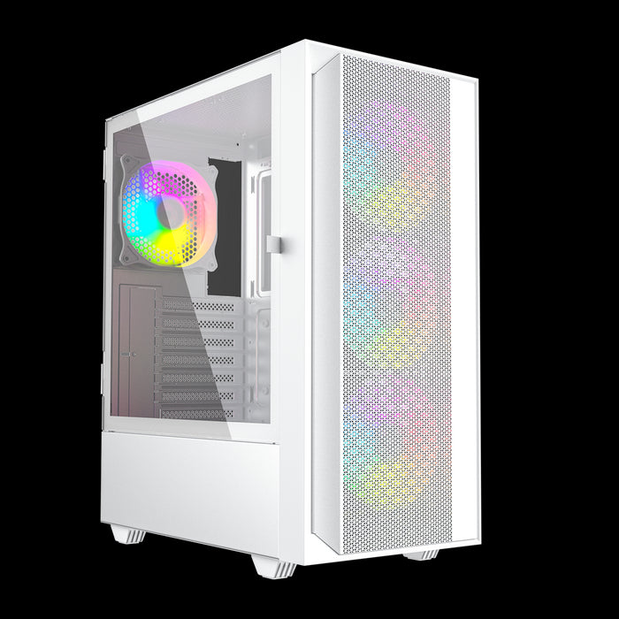 Gembird Fornax 4000W ARGB gaming ATX computer case, Midi Tower, backlight, White