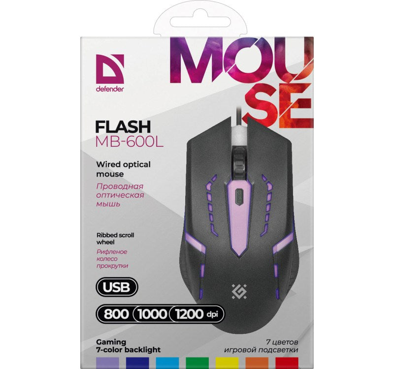 MOUSE DEFENDER FLASH MB-600L OPTIC LED 1200dpi 4P