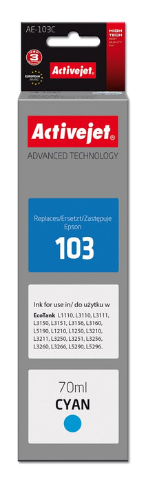 Activejet AE-103C Ink (replacement for Epson 103 C13T00S24A; Supreme; 70 ml; cyan)