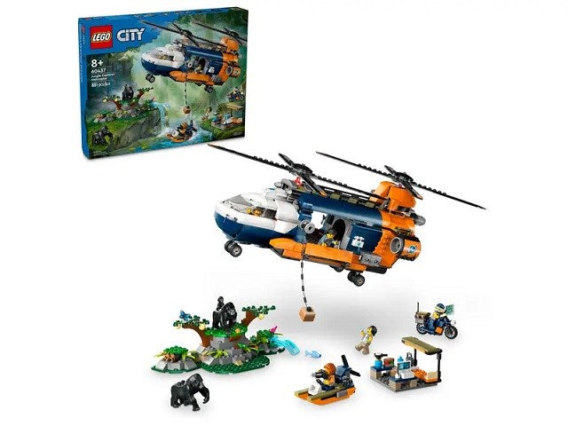 LEGO City 60437 Jungle explorer helicopter in base camp