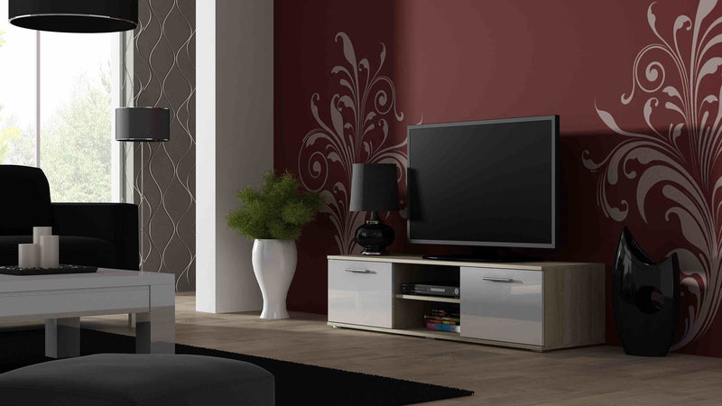 Cama TV-Möbel SOHO 140 Sonoma Eiche/Weiß Hochglanz