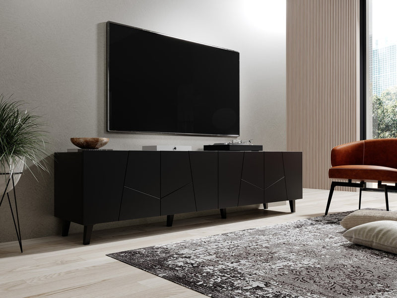 RTV-Schrank ETNA 200x42x52 matt schwarz
