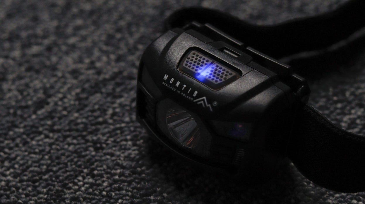 Montis Akumulatorowa latarka nagłowna z sensorem MT001 Black Headband flashlight LED