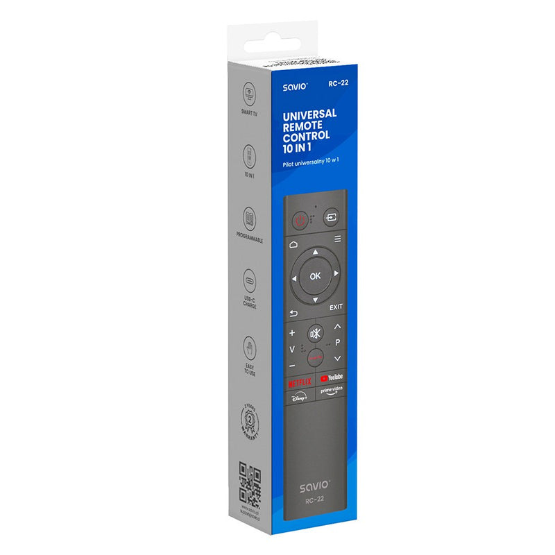 Savio RC-22 remote control IR Wireless TV