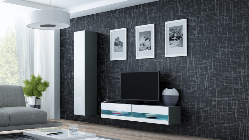 Cama TV stand VIGO NEW 30/140/40 grey/white gloss