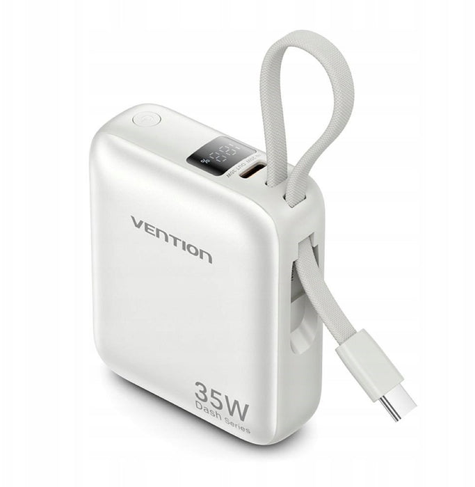 Vention 10000mAh 35W - power bank with USB-C cable (beige)