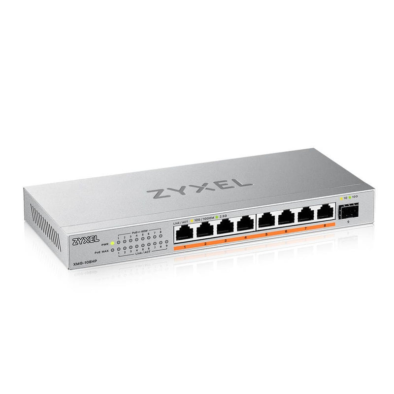 Zyxel XMG-108HP Switch Ethernet non manageable 2.5G (100/1000/2500) avec PoE (Power over Ethernet)