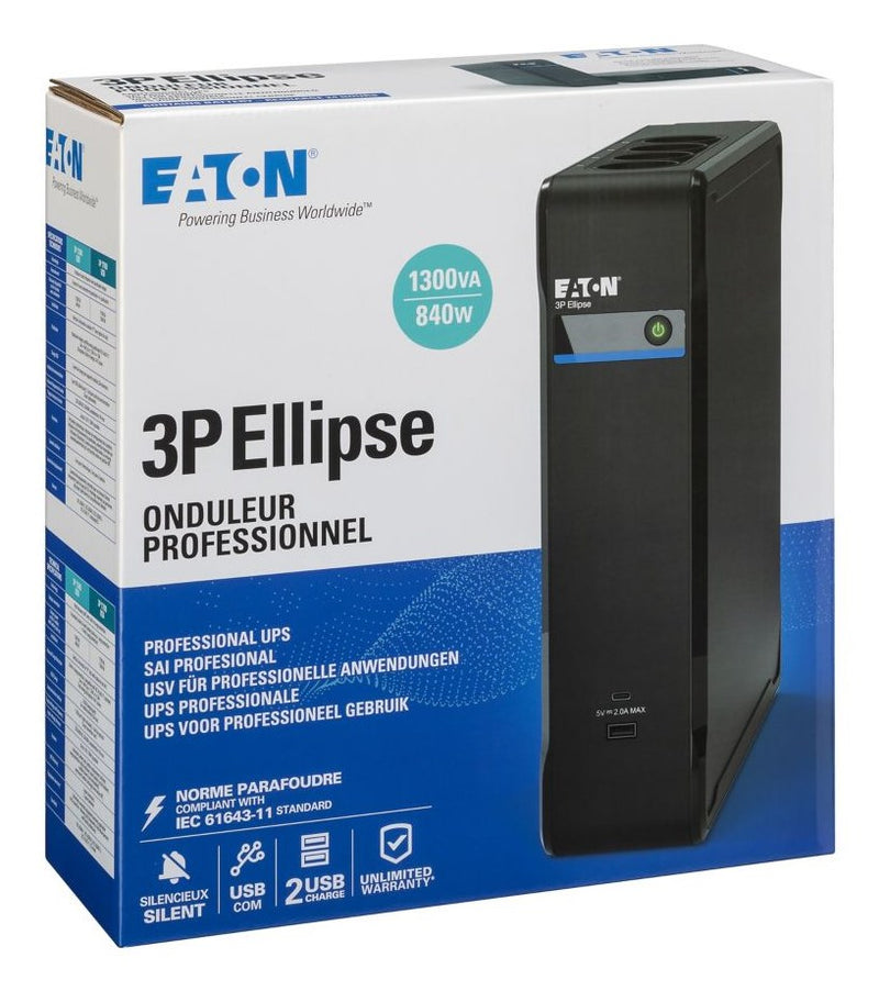 Eaton 3P Ellipse 1300 uninterruptible power supply (UPS) Standby (Offline) 1.3 kVA 840 W 8 AC outlet(s)