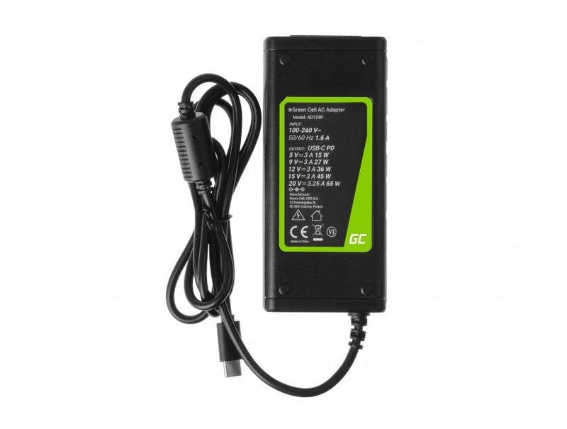 Green Cell AD134P USB-C charger AC adapter 65W for notebook tablet smartphone