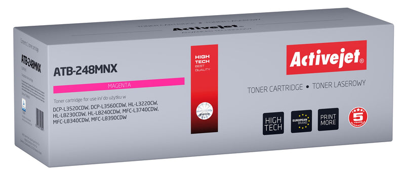 Activejet ATB-248MNX Toner für Brother Drucker; Ersatz für Brother TN248XLM; Supreme; 2.300 Seiten; Magenta)