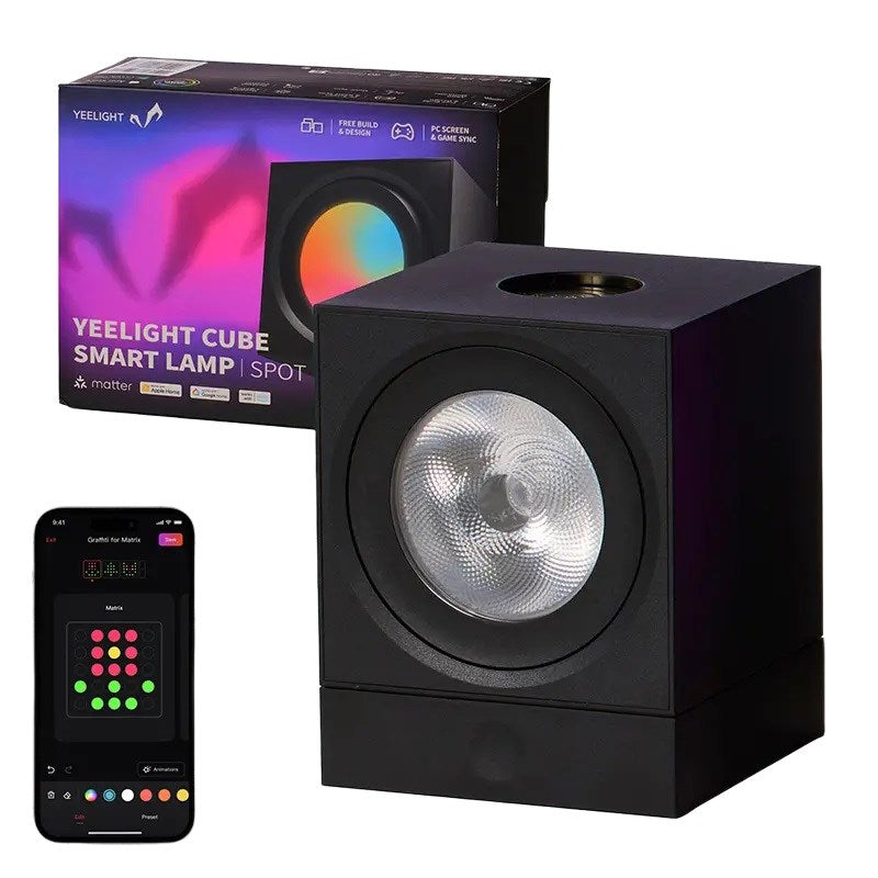 Gaming-Lichtpaneel YEELIGHT SMART CUBE LIGHT SPOT Basis (YLFWD-0008) Schwarz