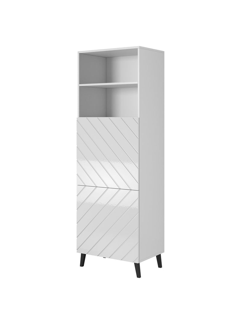 Cabinet ABETO 60x40x176.5 cm white/gloss white