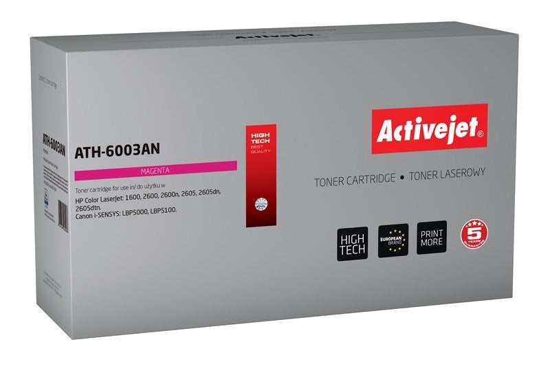 Activejet ATH-6003AN Toner (Ersatz für HP 124A Q6003A, Canon CRG-707M; Premium; 2000 Seiten; Magenta)