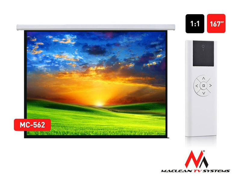 Electric motorized projector screen home cinema remote control Maclean MC-562