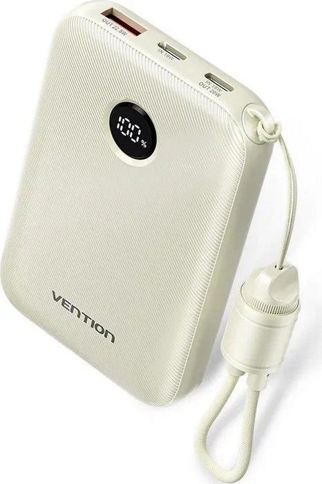 Vention 10000mAh Powerbank 2xUSB-C 1xUSB-A 22.5W, beige