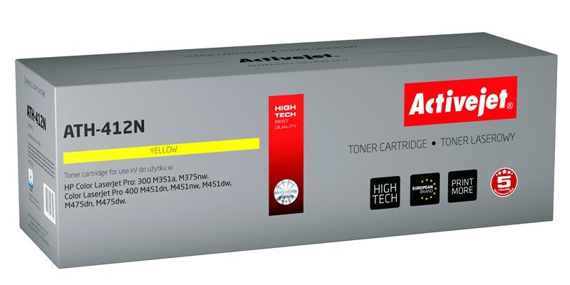 Activejet ATH-412N Toner (ersetzt HP 305A CE412A; Supreme; 2600 Seiten; Gelb)