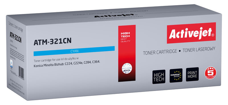 Activejet ATM-321CN Toner (Ersatz für Konica Minolta TN321C; Supreme; 25.000 Seiten; Cyan)