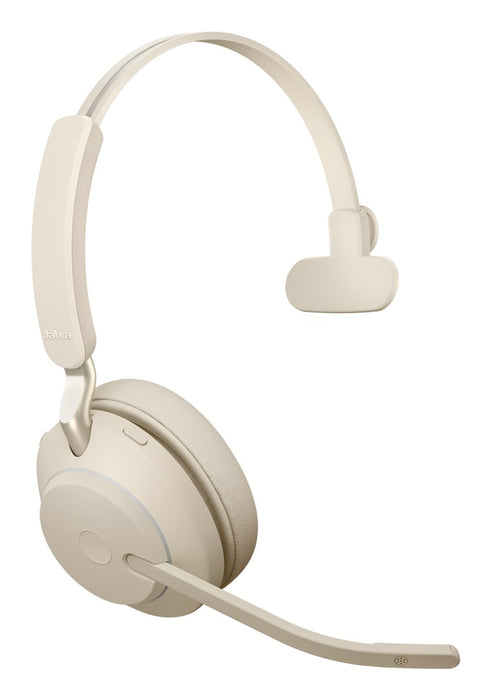 Jabra Evolve2 65 UC Mono Link380c - wireless over-ear headphones, beige