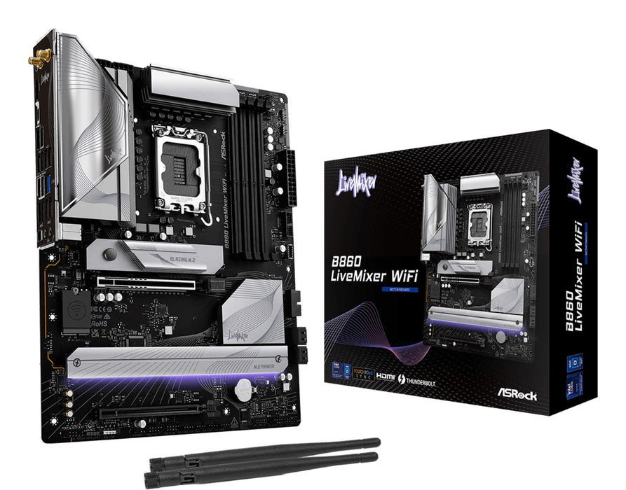Asrock B860 LiveMixer WiFi Intel B860 LGA 1851 (Socket V1) ATX