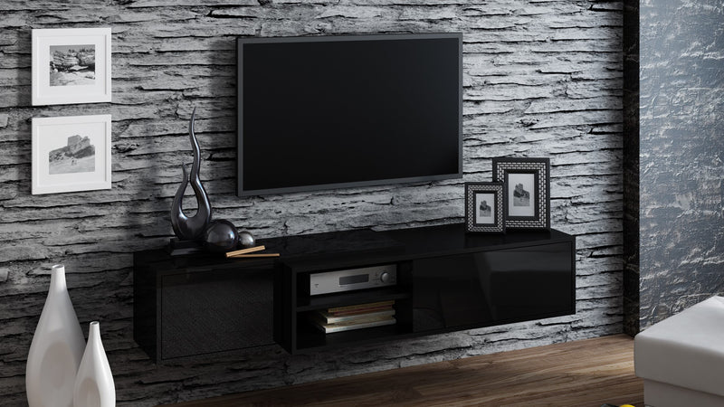 Cama TV cabinet SIGMA1 180 black/black gloss