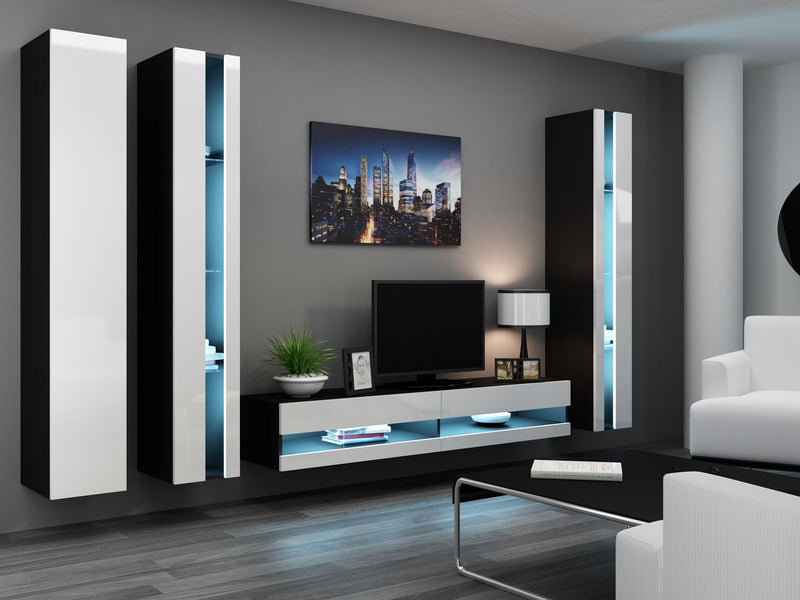 Cama TV stand VIGO NEW 30/180/40 black/white gloss