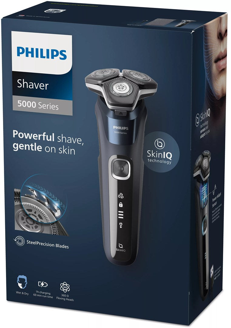 Philips SHAVER Series 5000 S5885/10 men's shaver Rotation shaver Trimmer Black, Blue