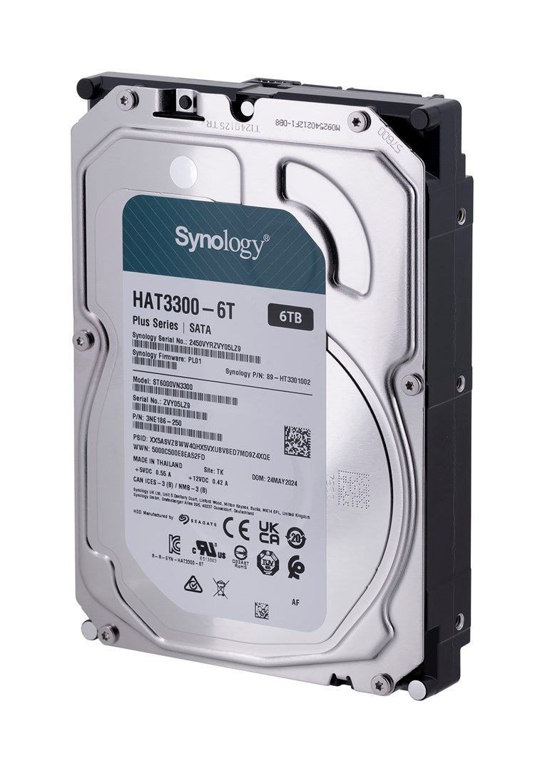 Synology Plus Series HAT3300 - Hard drive - 6 TB - internal - 3.5" - SATA 6Gb/s - 5400 rpm