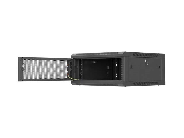 LANBERG WALL-MOUNTED INSTALLATION RACK CABINET 19" 4U 600X600 BLACK, PERFORATED DOOR (FLAT PACK)