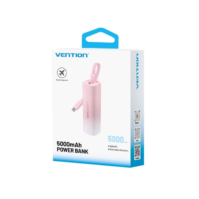Powerbank Vention 20W USB-C Lightning 5000mAh PINK