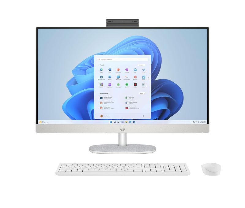 HP 27-cr0232nw AMD Ryzen™ 5 7520U 68.6 cm (27") 1920 x 1080 px All-in-One PC 16 GB LPDDR5-SDRAM 512 GB SSD Windows 11 Home Wi-Fi 6 (802.11ax) White