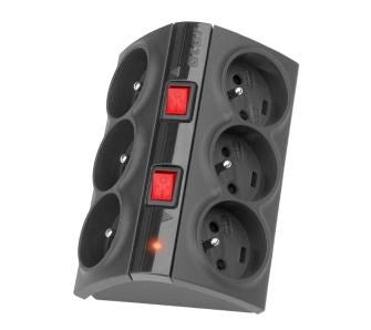 HSK DATA acar SMART Black 6 AC outlet(s) 230 V 3 m
