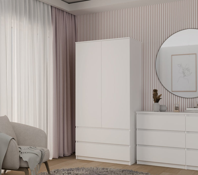 Topeshop SZAFA MALWA B bedroom wardrobe/closet 5 shelves 2 door(s) White