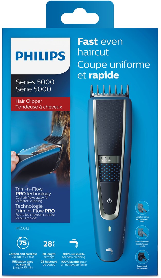 Philips Haarschneider der Serie 5000 HC5612/15 Schwarz, Blau
