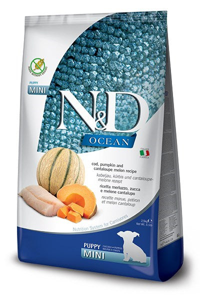 FARMINA N&D Ocean Dog Cod, Pumpkin & Cantaloupe Melon Puppy Mini - dry dog food - 800g