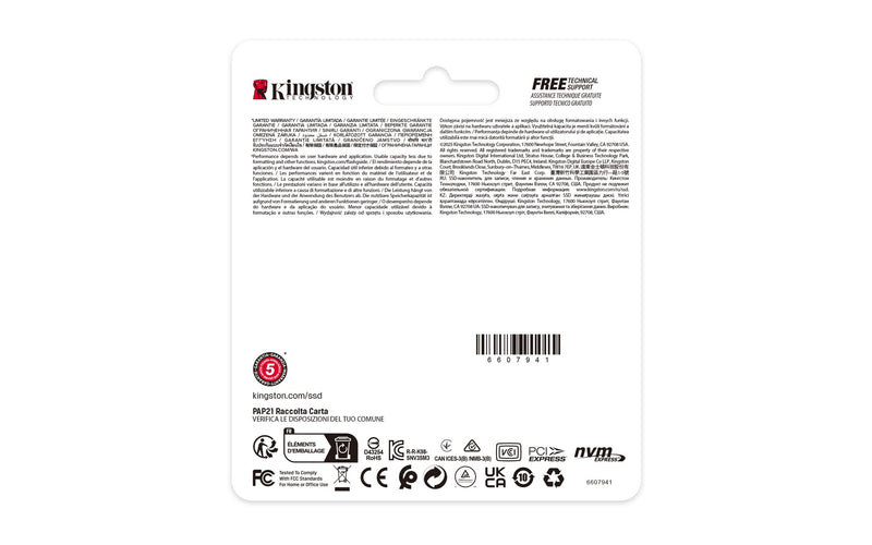 SSD Kingston Technology 2000G NV3 M.2 2230 NVMe