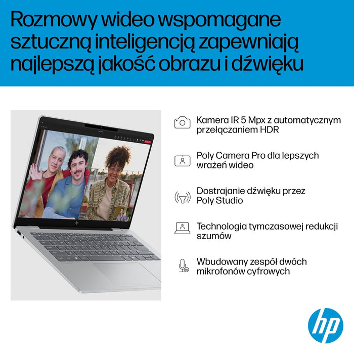 HP OmniBook 7 AI 14-fr0221nw Intel Core Ultra 5 225U Laptop 35.6 cm (14") 2K 16 GB LPDDR5-SDRAM 512 GB SSD Wi-Fi 7 (802.11be) Windows 11 Home AI PC Si