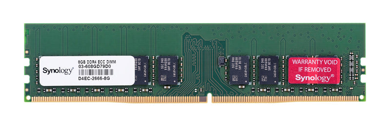Synology - DDR4 - module - 8 GB - DIMM 288-pin - 2666 MT/s / PC4-21300 - 1.2 V - unbuffered - ECC - for RackStation RS1619xs+, RS3617RPxs, RS3617xs+,